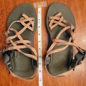 CHACO's Lavender and Orange Outdoor Sandals with Adjustable Straps